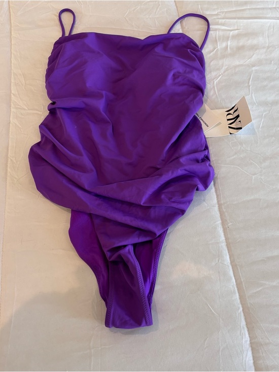 Zara Other - NWT Purple swimsuit from ZARA with draped design and thin straps Large
